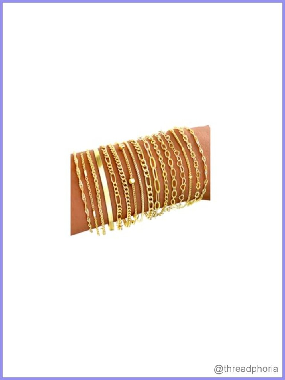 16 Pcs Dainty Gold Bracelet Set for Women - Layering Stackable Bracelets